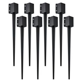 VEVOR Fence Post Anchor Ground Spike, 8 Pack 36 x 4 x 4 Inches Outer Diameter (Inner Diameter 3.5 x3.5 Inches)