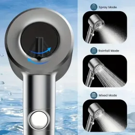 Vertical Shower System With Switch Control - 5-Layer Filter & Turbo Flow Technology For High-Pressure Cleaning (Option: Upgraded9piecesetwith5filters)