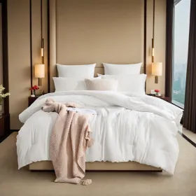 All-Season Oversized Solid Plump Duvet - Premium Durable Comforter With Enhanced Warmth. This Thick Winter Quilt Insert Provides Year-round Comfo (Option: defaulttitle)